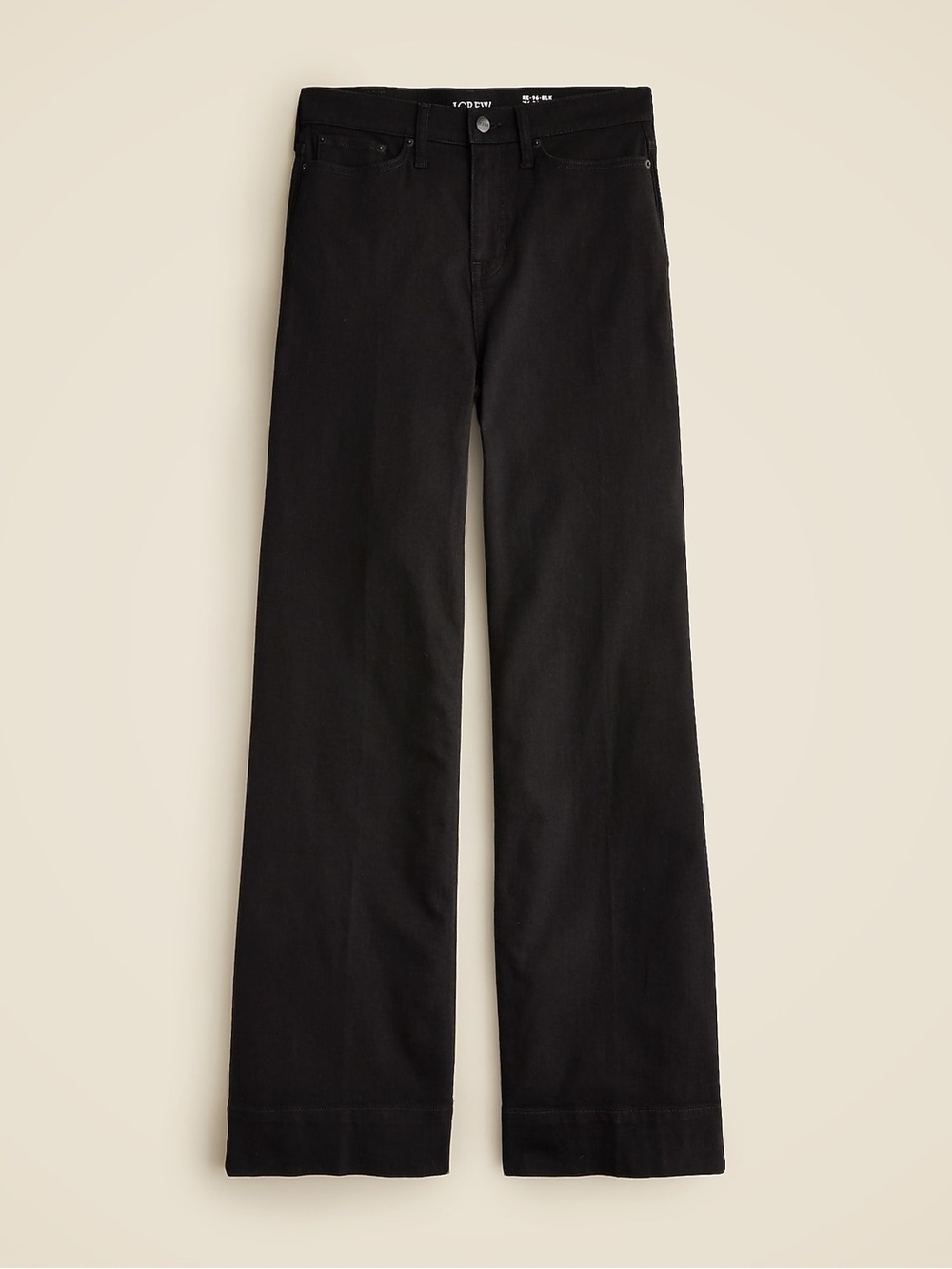 J. Crew Semi Stretch High Rise Denim Trouser in Black 32T NWT